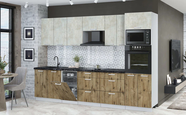 Кухонный гарнитур Интерлиния Мила Лайт 3.05-ПМ3 