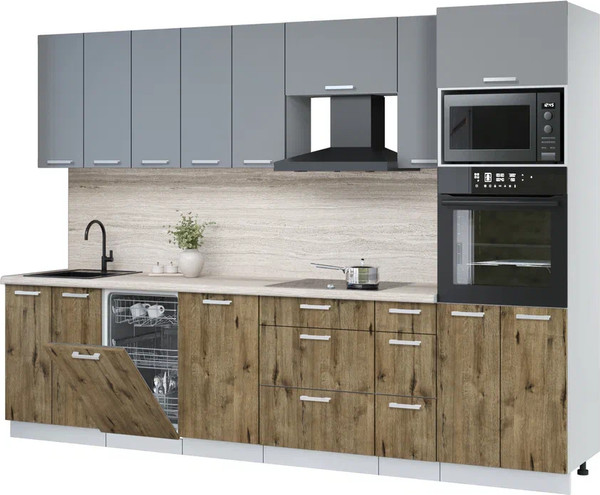 Кухонный гарнитур Интерлиния Мила Лайт 3.05-ПМ3  - фото