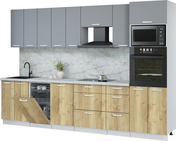 Кухонный гарнитур Интерлиния Мила Лайт 3.1-ПМ3  - фото