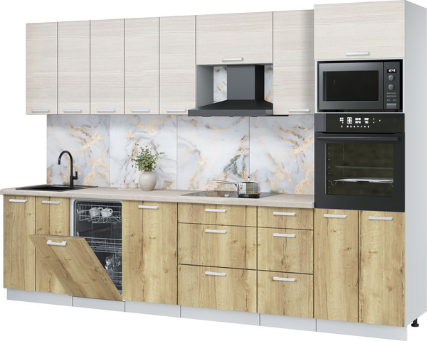 Кухонный гарнитур Интерлиния Мила Лайт 3.1-ПМ3  - фото