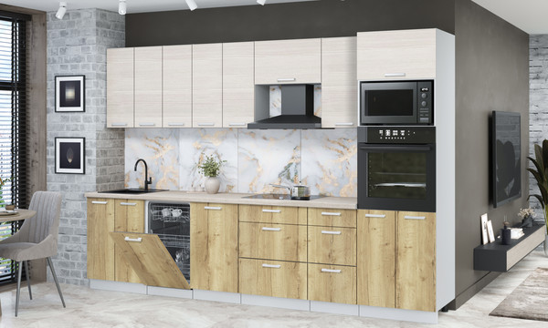 Кухонный гарнитур Интерлиния Мила Лайт 3.1-ПМ3 