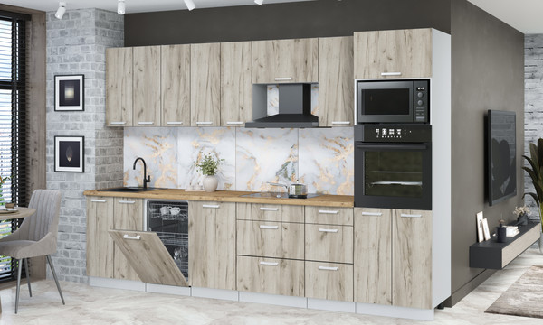 Кухонный гарнитур Интерлиния Мила Лайт 3.1-ПМ3