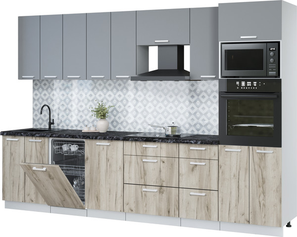 Кухонный гарнитур Интерлиния Мила Лайт 3.1-ПМ3 - фото