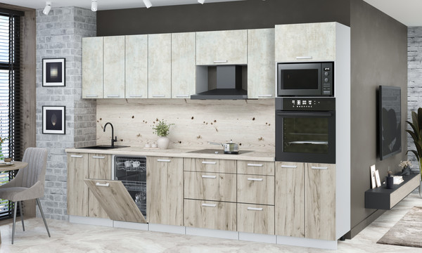 Кухонный гарнитур Интерлиния Мила Лайт 3.1-ПМ3