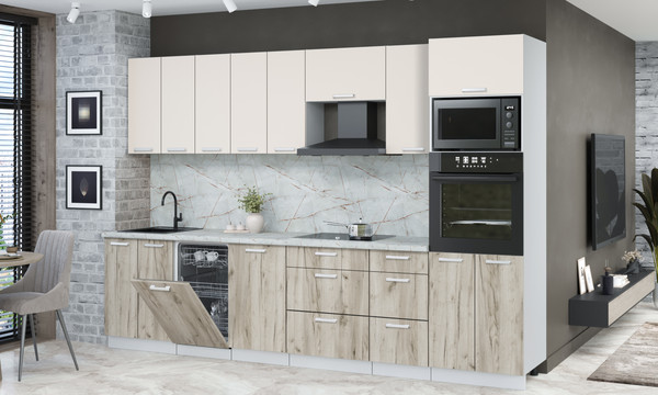 Кухонный гарнитур Интерлиния Мила Лайт 3.1-ПМ3