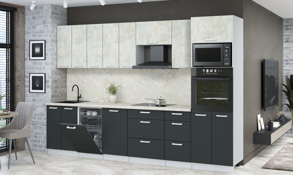 Кухонный гарнитур Интерлиния Мила Лайт 3.1-ПМ3