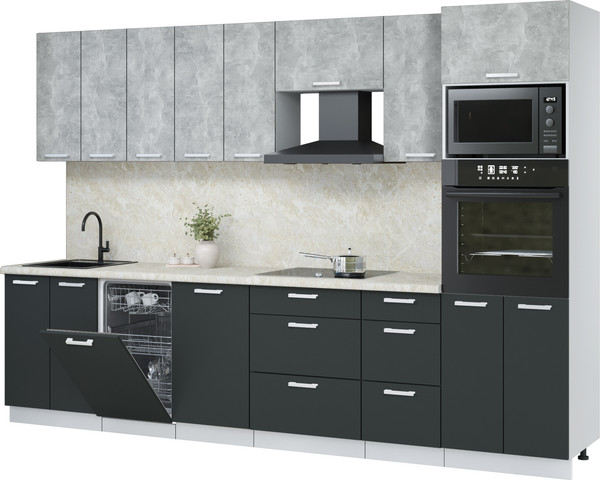 Кухонный гарнитур Интерлиния Мила Лайт 3.1-ПМ3  - фото