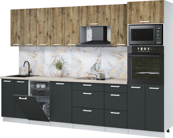 Кухонный гарнитур Интерлиния Мила Лайт 3.1-ПМ3  - фото