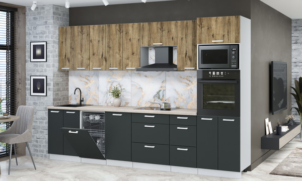 Кухонный гарнитур Интерлиния Мила Лайт 3.1-ПМ3 