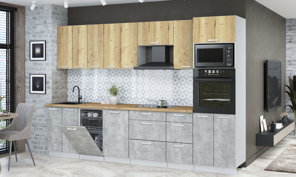 Кухонный гарнитур Интерлиния Мила Лайт 3.1-ПМ3 