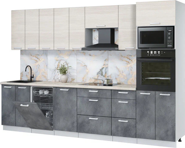 Кухонный гарнитур Интерлиния Мила Лайт 3.1-ПМ3  - фото