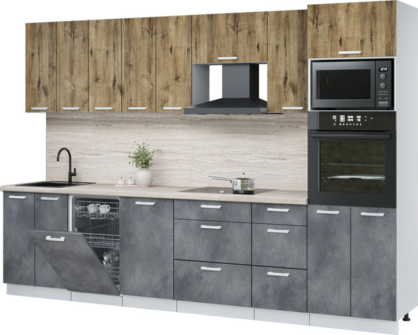 Кухонный гарнитур Интерлиния Мила Лайт 3.1-ПМ3  - фото