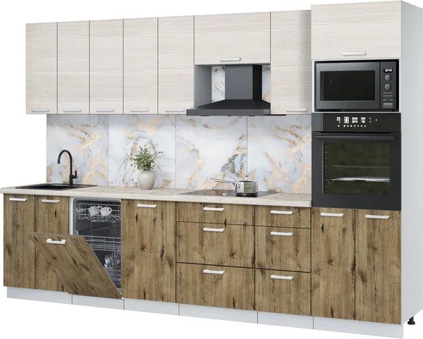 Кухонный гарнитур Интерлиния Мила Лайт 3.1-ПМ3 - фото