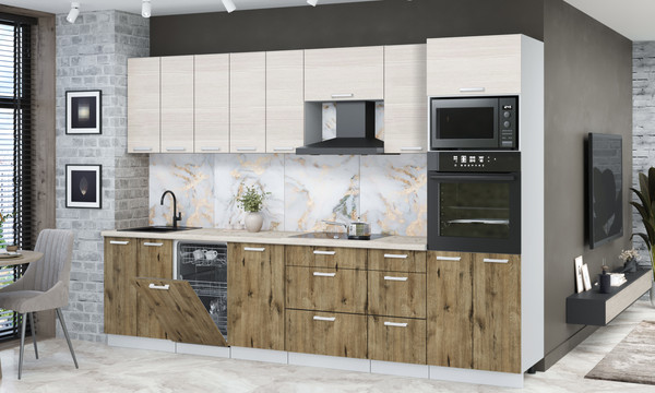 Кухонный гарнитур Интерлиния Мила Лайт 3.1-ПМ3