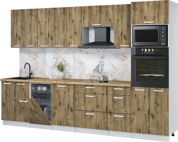 Кухонный гарнитур Интерлиния Мила Лайт 3.1-ПМ3  - фото