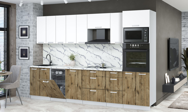 Кухонный гарнитур Интерлиния Мила Лайт 3.1-ПМ3