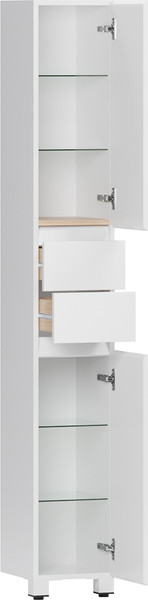 Шкаф-пенал для ванной Belux Неаполь П 26-02 (1, белый глянцевый)