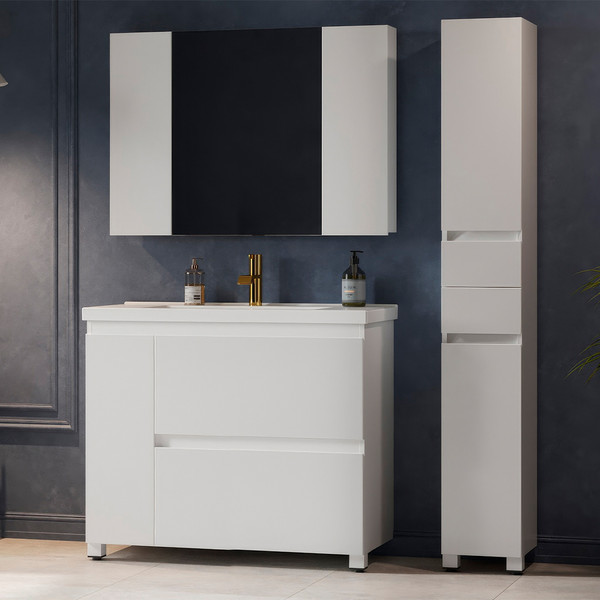 Шкаф-пенал для ванной Belux Неаполь П 26-02 (1, белый глянцевый)