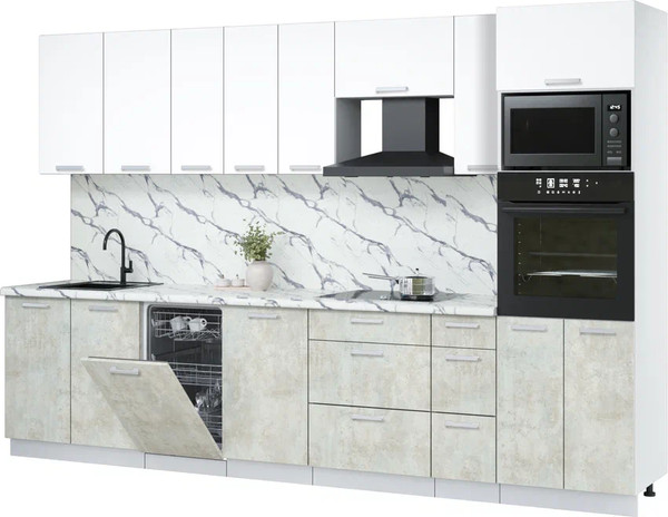 Кухонный гарнитур Интерлиния Мила Лайт 3.2-ПМ3  - фото