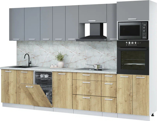 Кухонный гарнитур Интерлиния Мила Лайт 3.2-ПМ3  - фото