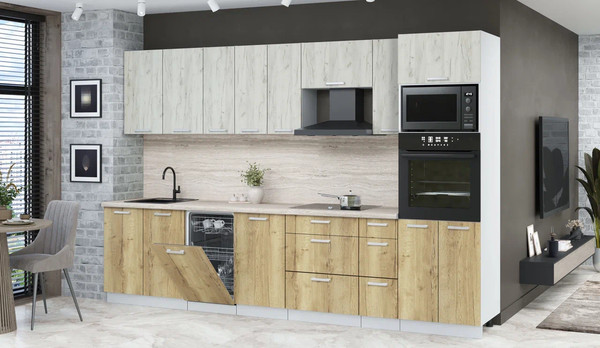 Кухонный гарнитур Интерлиния Мила Лайт 3.2-ПМ3