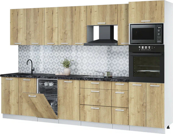 Кухонный гарнитур Интерлиния Мила Лайт 3.2-ПМ3  - фото