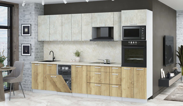 Кухонный гарнитур Интерлиния Мила Лайт 3.2-ПМ3