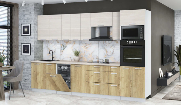 Кухонный гарнитур Интерлиния Мила Лайт 3.2-ПМ3