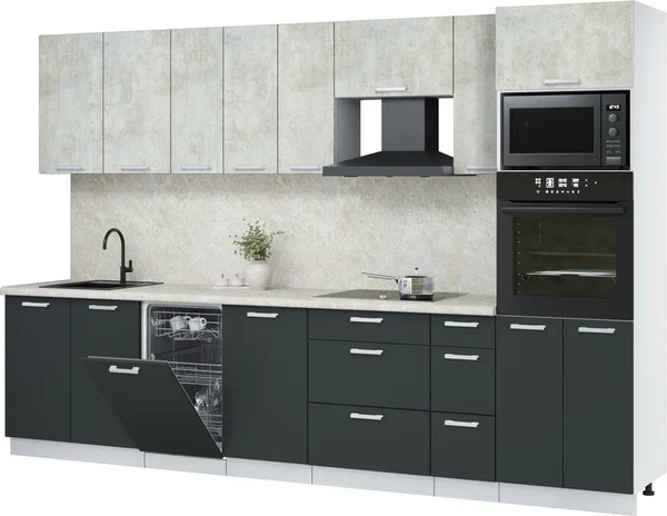 Кухонный гарнитур Интерлиния Мила Лайт 3.2-ПМ3  - фото