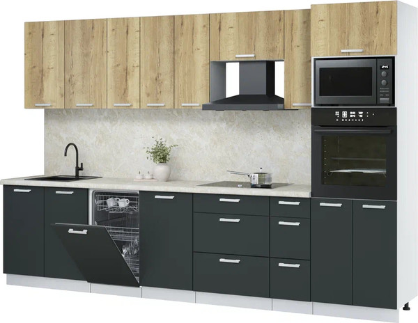 Кухонный гарнитур Интерлиния Мила Лайт 3.2-ПМ3  - фото