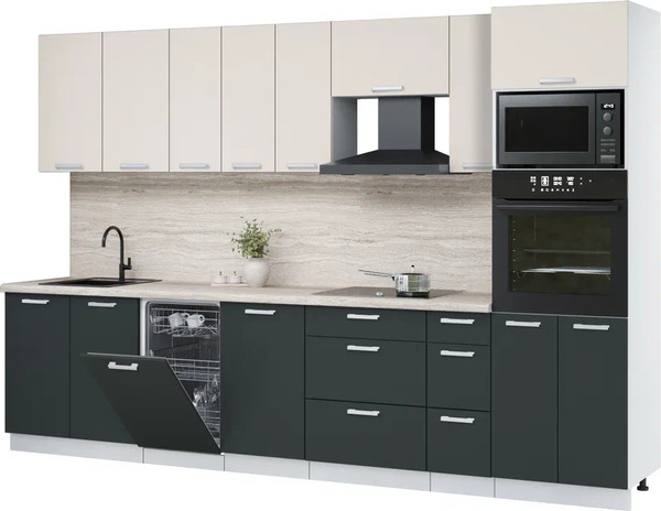 Кухонный гарнитур Интерлиния Мила Лайт 3.2-ПМ3  - фото