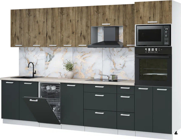 Кухонный гарнитур Интерлиния Мила Лайт 3.2-ПМ3 - фото