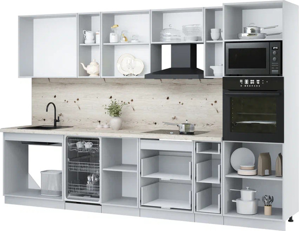 Кухонный гарнитур Интерлиния Мила Лайт 3.2-ПМ3