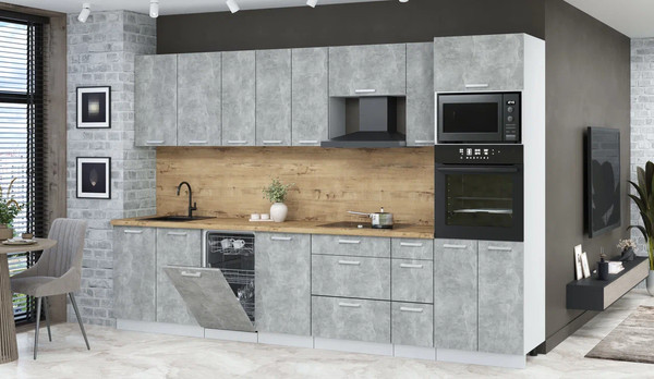 Кухонный гарнитур Интерлиния Мила Лайт 3.2-ПМ3