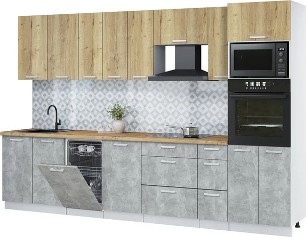 Кухонный гарнитур Интерлиния Мила Лайт 3.2-ПМ3  - фото