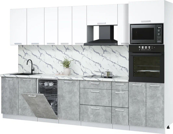 Кухонный гарнитур Интерлиния Мила Лайт 3.2-ПМ3  - фото