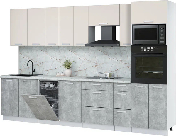 Кухонный гарнитур Интерлиния Мила Лайт 3.2-ПМ3  - фото