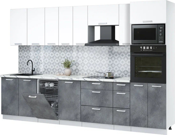 Кухонный гарнитур Интерлиния Мила Лайт 3.2-ПМ3  - фото