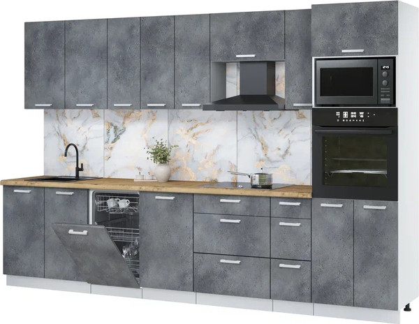 Кухонный гарнитур Интерлиния Мила Лайт 3.2-ПМ3  - фото