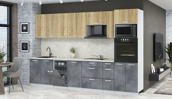 Кухонный гарнитур Интерлиния Мила Лайт 3.2-ПМ3 