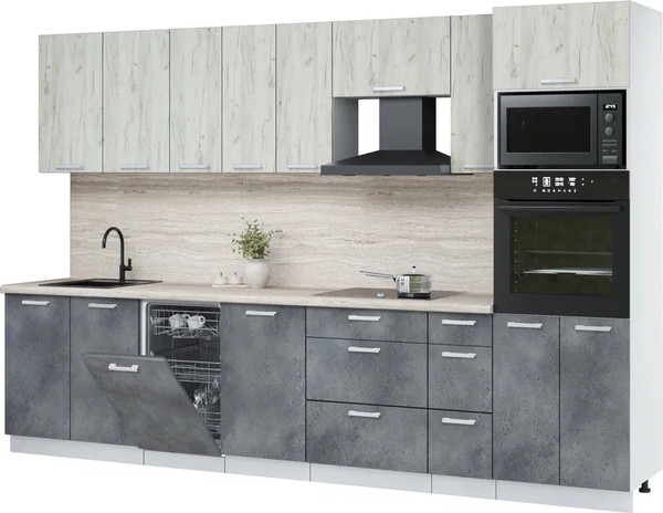 Кухонный гарнитур Интерлиния Мила Лайт 3.2-ПМ3  - фото