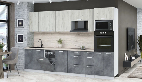 Кухонный гарнитур Интерлиния Мила Лайт 3.2-ПМ3 