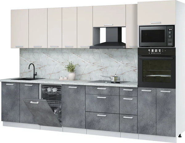 Кухонный гарнитур Интерлиния Мила Лайт 3.2-ПМ3  - фото