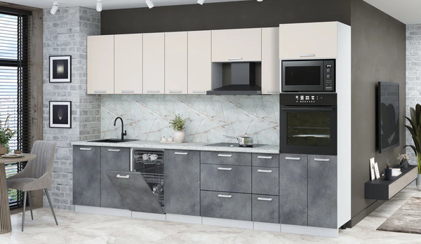 Кухонный гарнитур Интерлиния Мила Лайт 3.2-ПМ3 