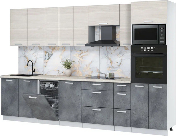Кухонный гарнитур Интерлиния Мила Лайт 3.2-ПМ3  - фото