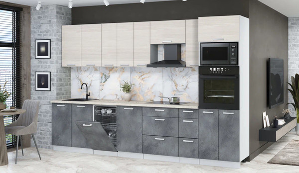 Кухонный гарнитур Интерлиния Мила Лайт 3.2-ПМ3 