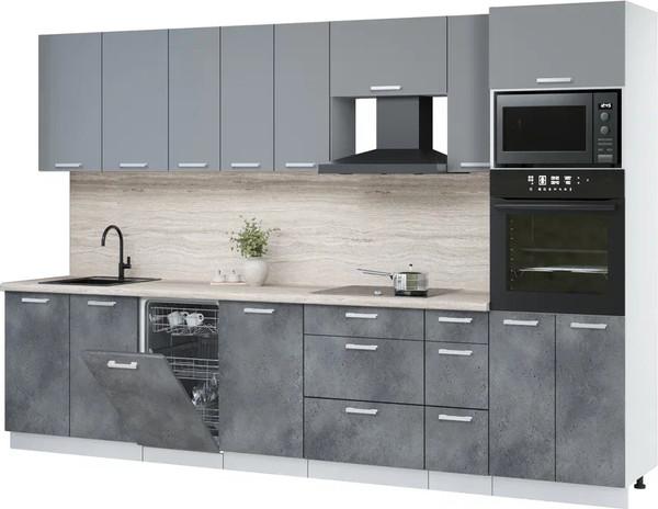 Кухонный гарнитур Интерлиния Мила Лайт 3.2-ПМ3  - фото