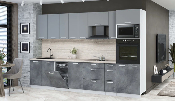 Кухонный гарнитур Интерлиния Мила Лайт 3.2-ПМ3 