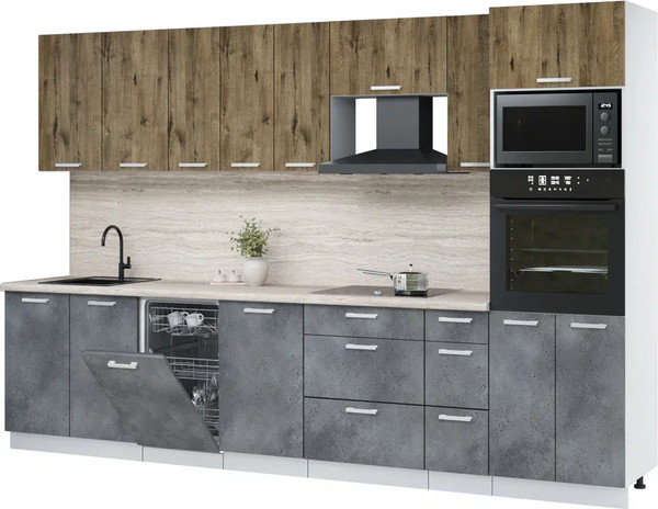 Кухонный гарнитур Интерлиния Мила Лайт 3.2-ПМ3  - фото