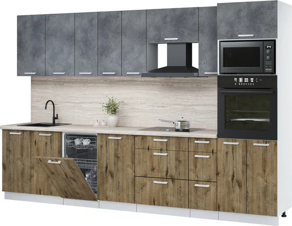 Кухонный гарнитур Интерлиния Мила Лайт 3.2-ПМ3 - фото